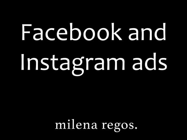 Facebook and instagram ads