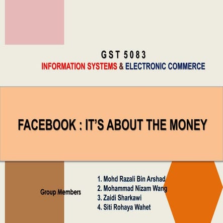 Facebook  it 's about the money