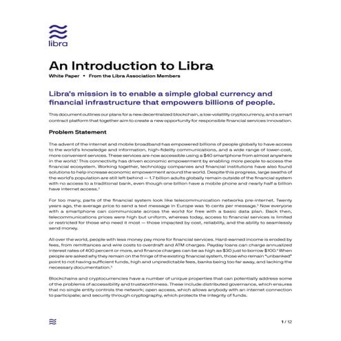 An Introduction to Facebook's Libra
