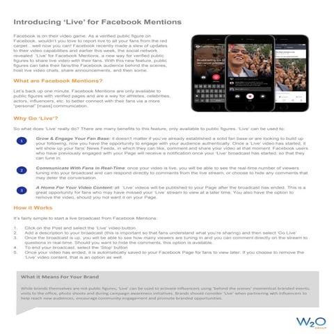 Using Facebook 'Live' to Activate Influencers