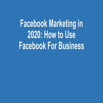 Facebook marketing in 2020