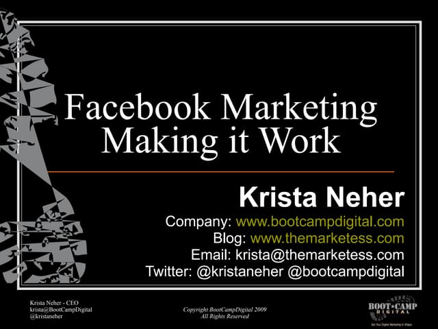 Facebook - Beyond Joining - Make it Work for You!