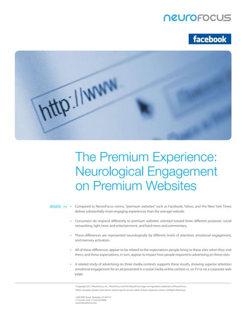 Research: Neurological reactions in human brain on different website visiting