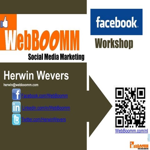 Facebook online workshop webboomm