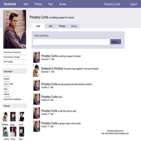 Facebook power point  ponyboy curtis