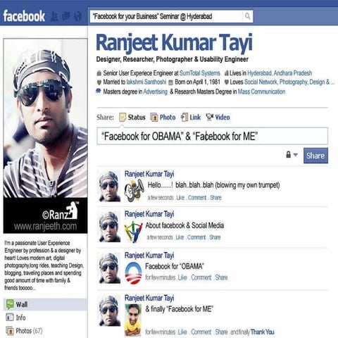 Facebook for OBAMA & Face book for ME