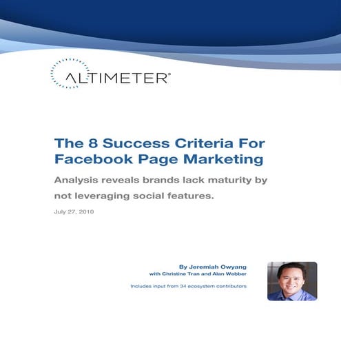 The 8 Success Criteria For Facebook Page Marketing  
