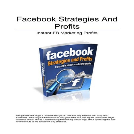 Facebook strategies and profits