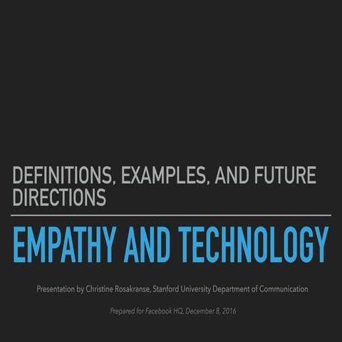 Facebook Talk on Empathy and Technology