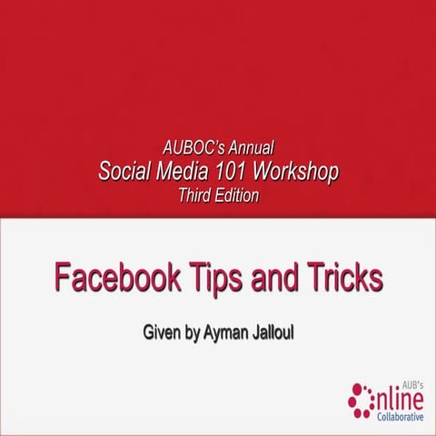 Facebook Tips and Tricks
