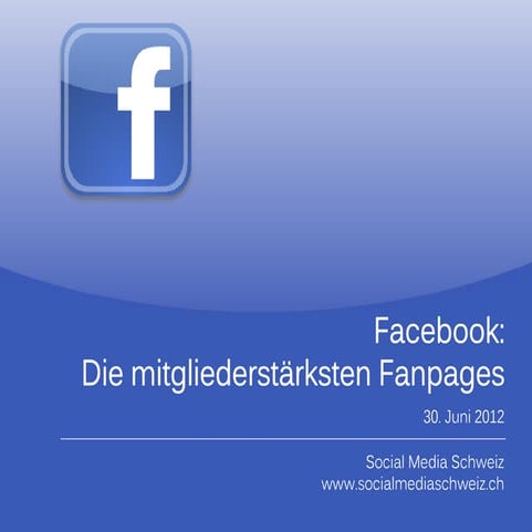 Facebook: Die mitgliederstärksten Fanpages