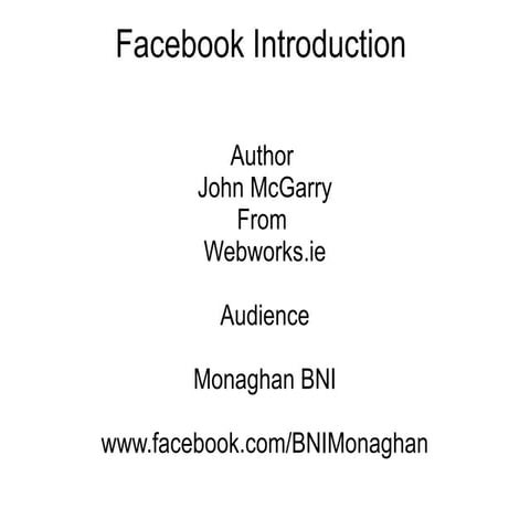 Facebook training for BNI Monaghan