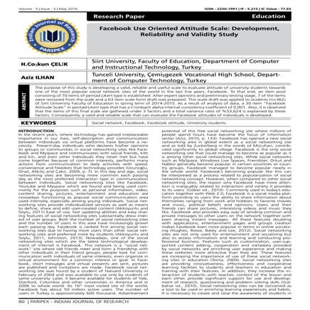 Facebook use oriented attitude scale development