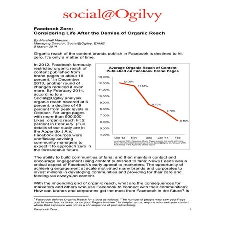 Facebook Zero: Considering Life After the Demise of Organic Reach
