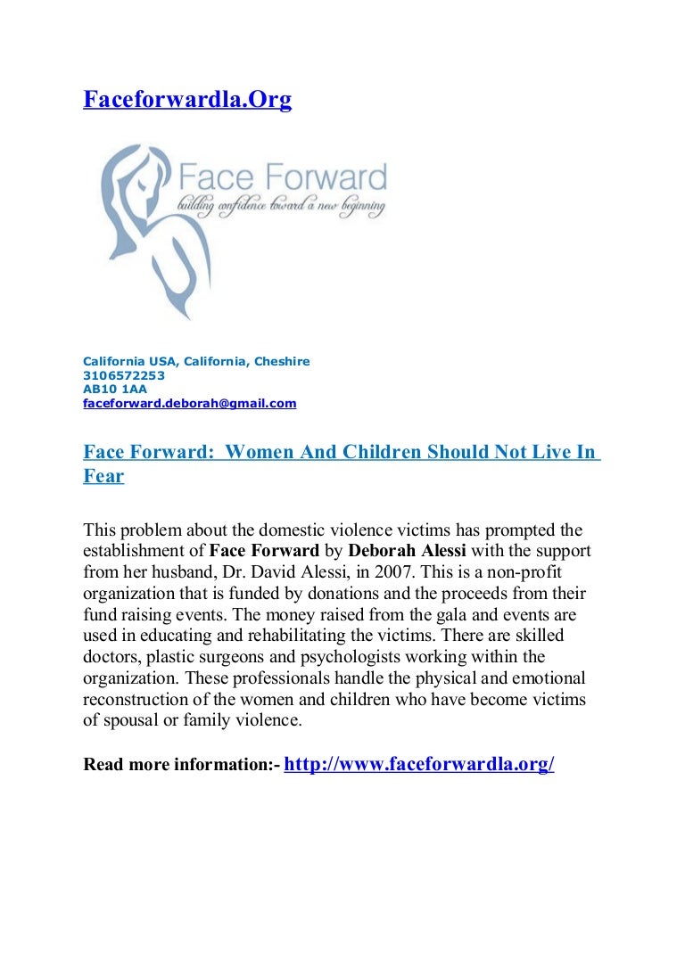 Face forward women and children should not live in fear