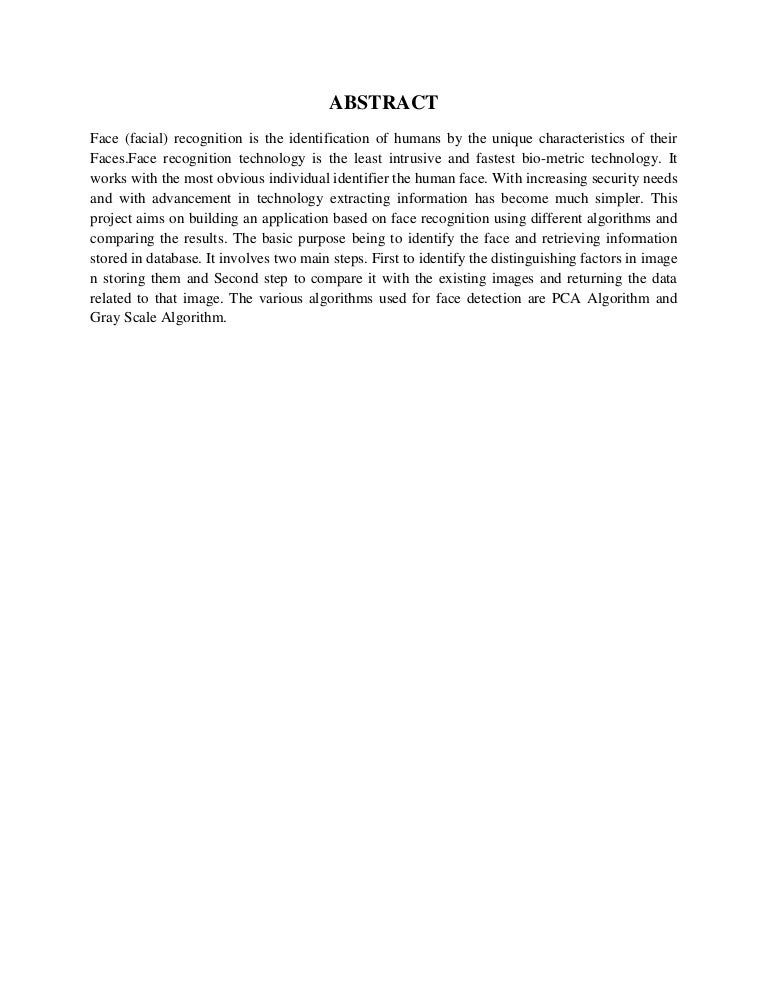 Face Recognition Research Report