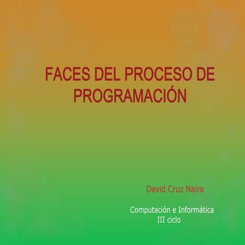 Faces del proceso de programación