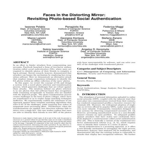 Faces in the Distorting Mirror: Revisiting Photo-based Social Authentication