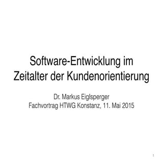 Software Entwicklung im Zeitalter d...