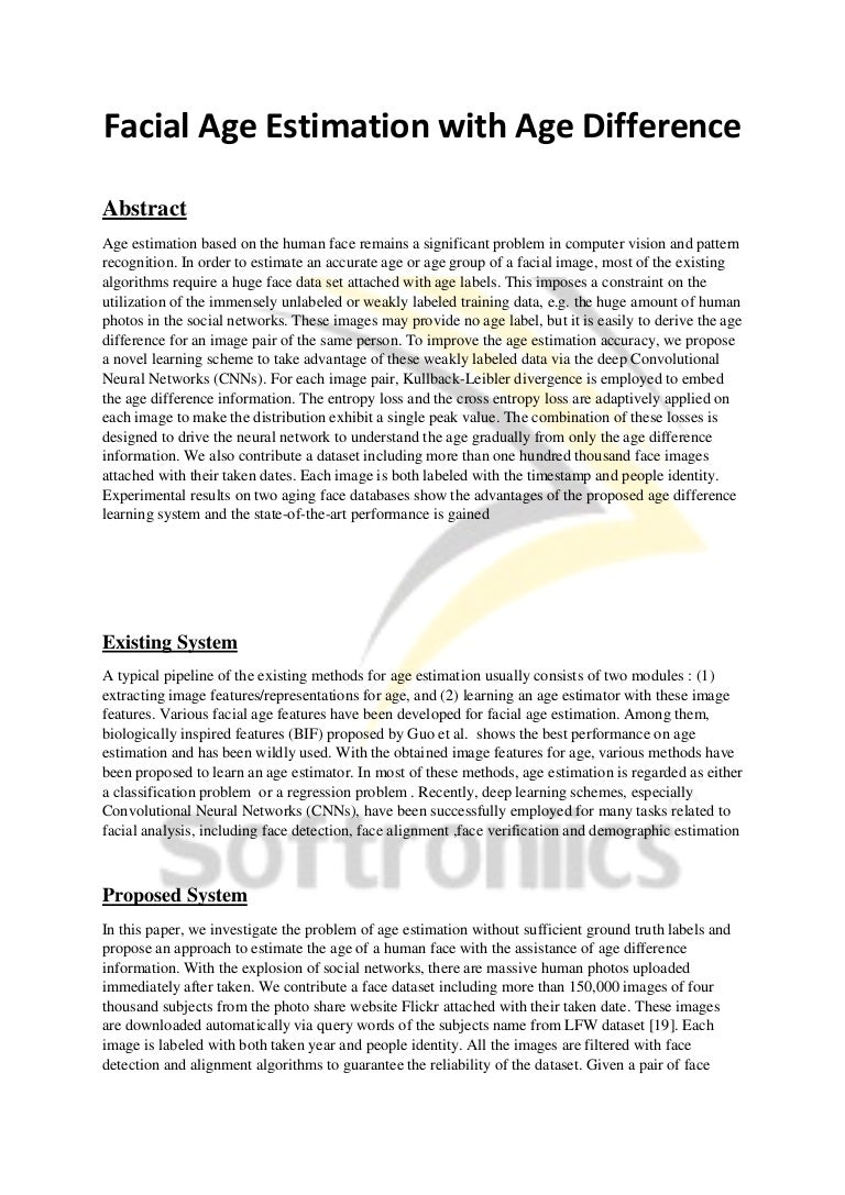Facial age estimation with age difference