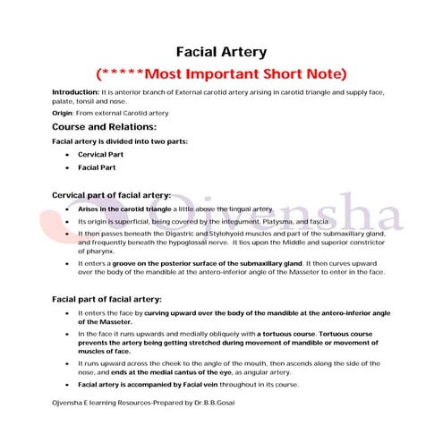 Facial artery dr gosai