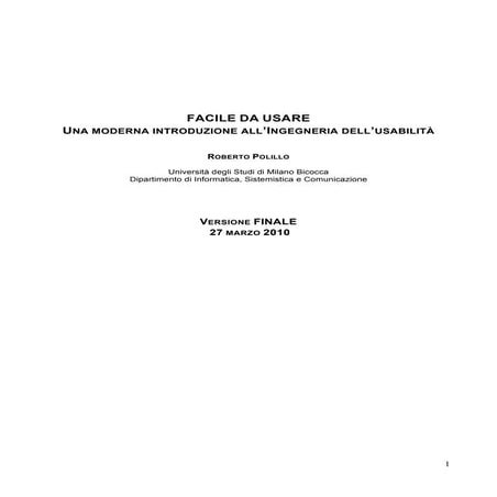 Facile da usare - Una moderna introduzione all'ingegneria dell'usabilità