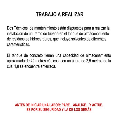 Facilidades tanque de residuos