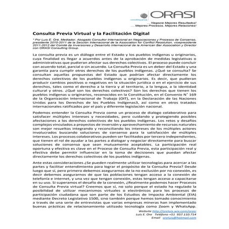 CONSULTA PREVIA Y Facilitacion digital