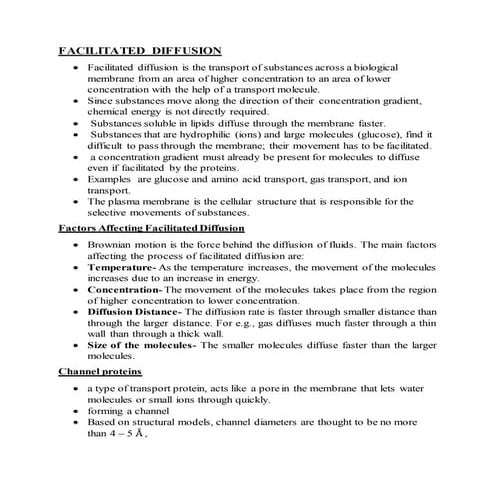 Facilitated diffusion 