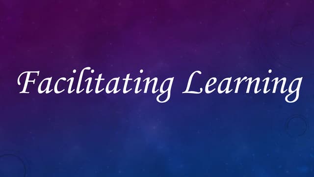 Facilitating learning-1