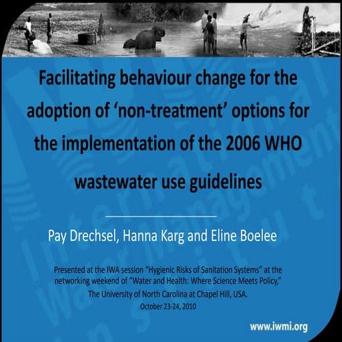 Facilitating behaviour change for the adoption of non treatment options for t...