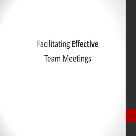 Facilitating effective meetings