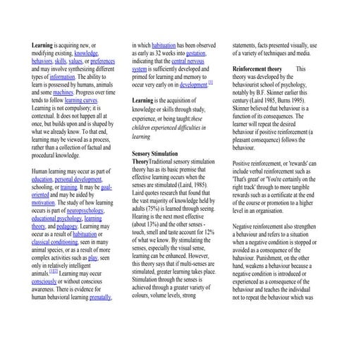 Facilitating learning