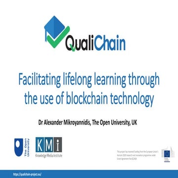 Facilitating lifelong learning through the use of blockchain technology