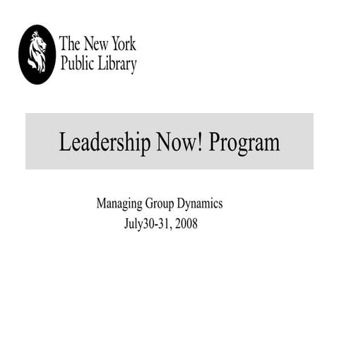 Managing Group Dynamics