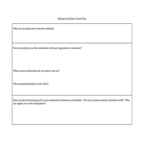 Facilitator action plan