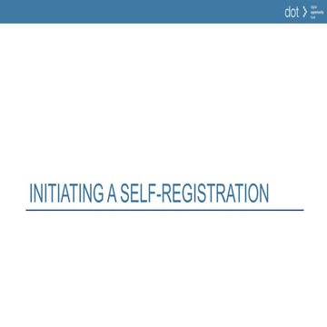 Initiating a Self-Registration