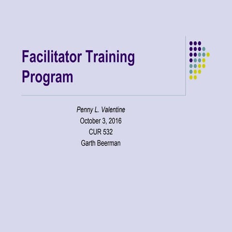 Facilitator training program