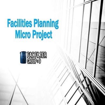 Applying Facilities Planning principles On FILTER company