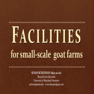 Facilities for Small-Scale Goat Farms