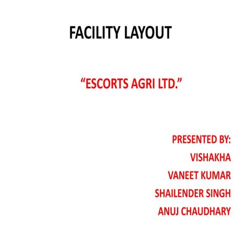 Facility layout with Escorts Ltd