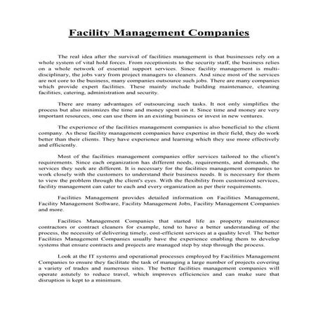 Facility management companies