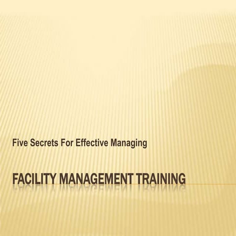 Facility management training