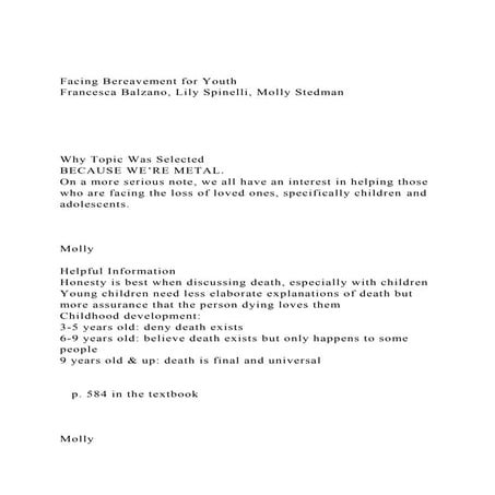 Facing Bereavement for YouthFrancesca Balzano, Lily Spinelli, .docx