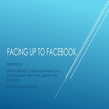 Facing up to Facebook: Using Facebook for Business and Personal Branding
