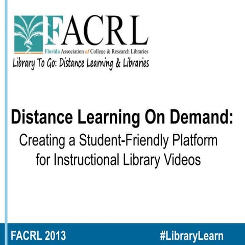 Distance Learning on Demand: Creating a Student-Friendly Platform for Instruc...