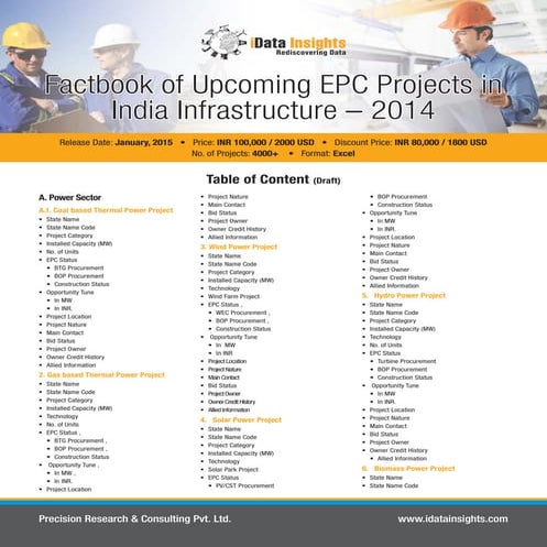 Factbook of Upcoming EPC Projects in India Infrastructure - 2014