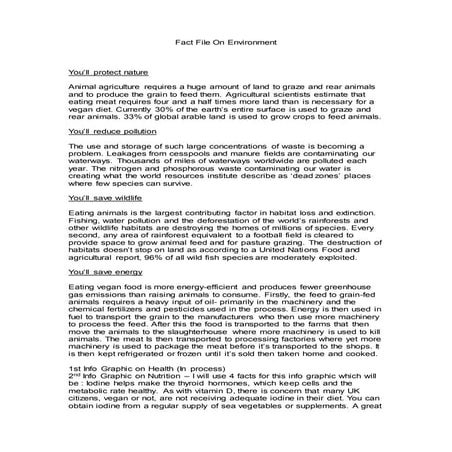 Fact file on environment