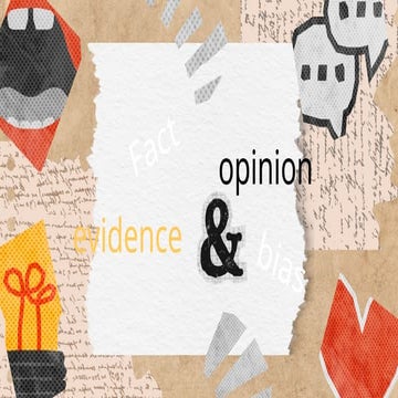 Fact, Opinion, Evidence and Bias English Presentation in Colourful Bold Scrap...