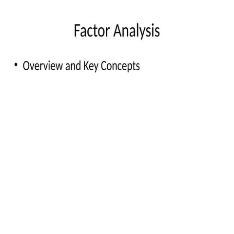 Factor analysis | PPTX